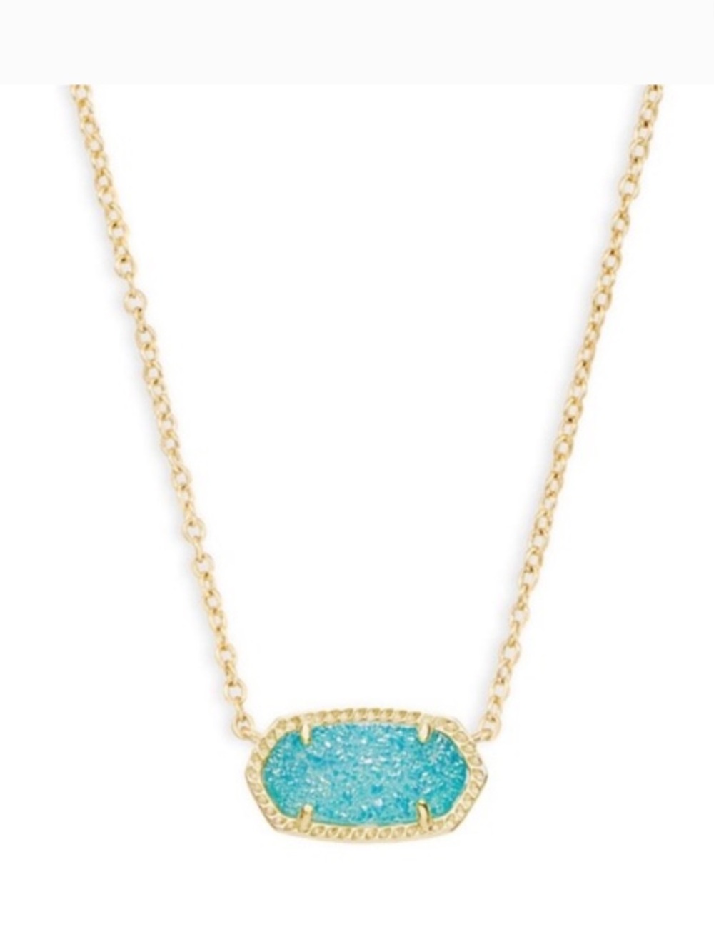 Kendra Scott Gold Necklace with Teal Pendant